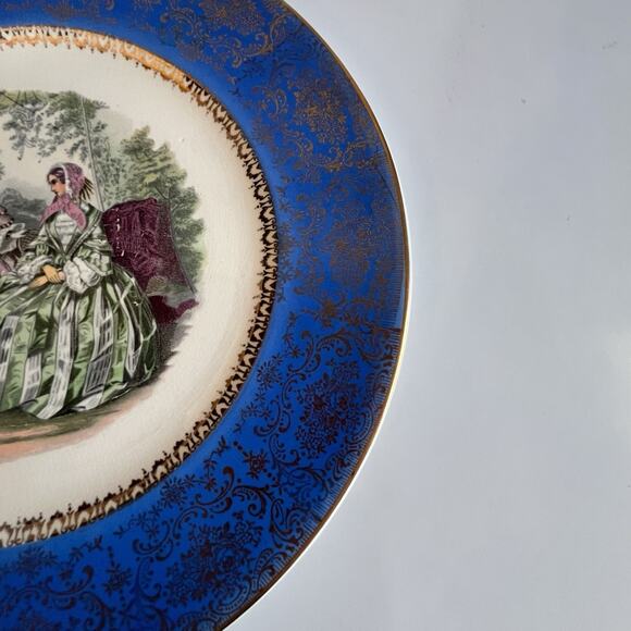 Vintage Century By Salem 23 Karat Gold Plate Blue With Godey’s Ladies - Picture 9 of 13